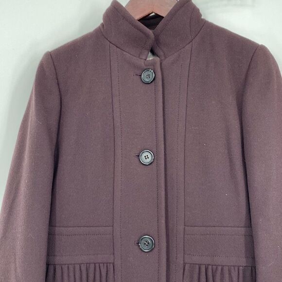 J.Crew Coletta Double Cloth Lady Pea Coat Made In Italy Plum Size 6‎ /M - Picture 5 of 16